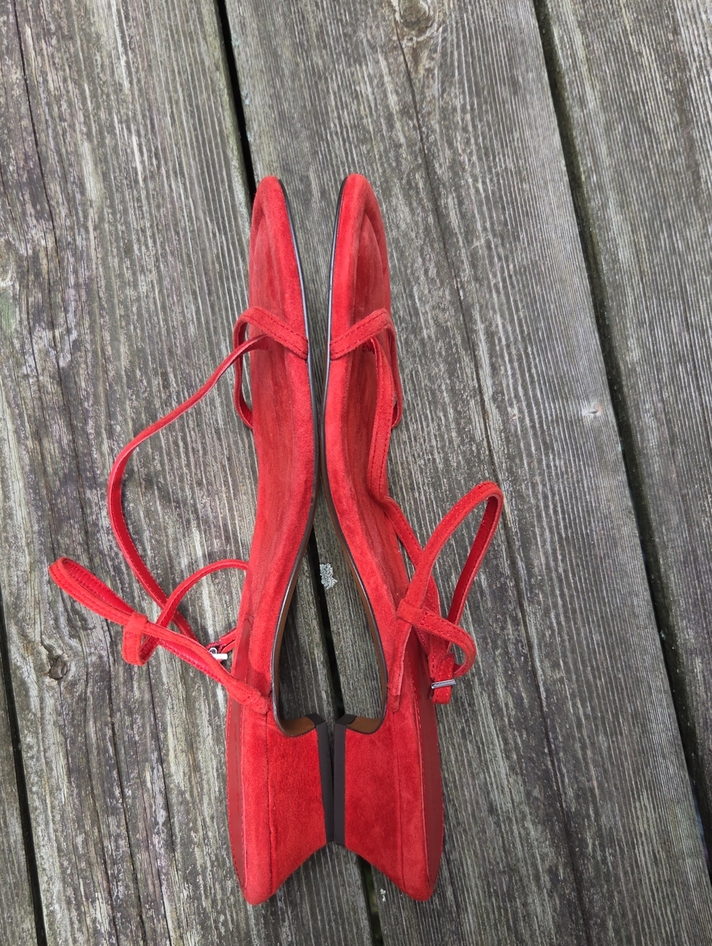 Madewell Maycie Asymmetric Suede Strap Sandal Bandana Red - Picture 5 of 13